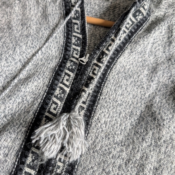 🇵🇪🦙 Kimar Soft Alpaca Gray Hooded Cardigan Made In Peru - Medium - Picture 10 of 11